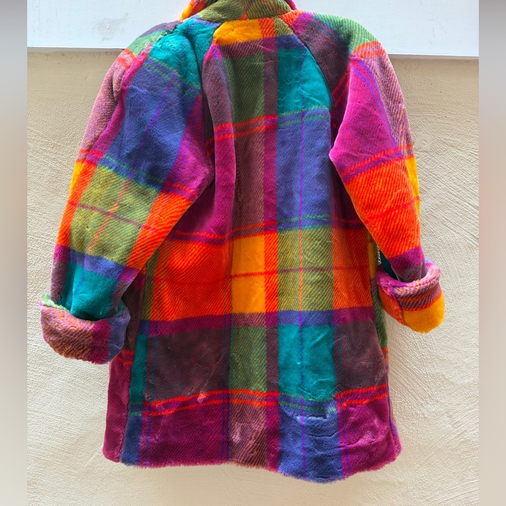 Vintage 1980's Donny Brook Faux Fur Decorative Pattern Coat Jacket - Picture 2 of 6